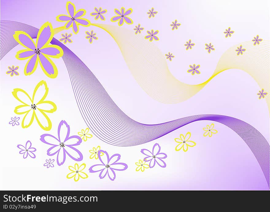 Flowers on purple background