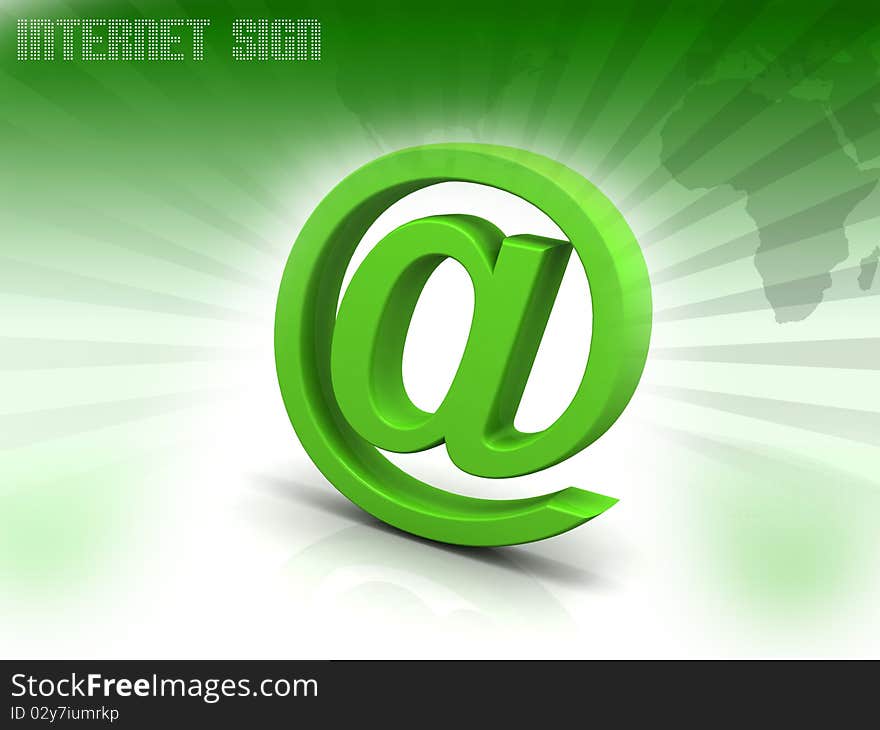 At Symbol on digital background