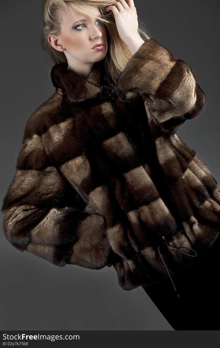 Woman in fur jacket