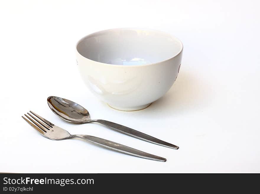 A bowl and spoon