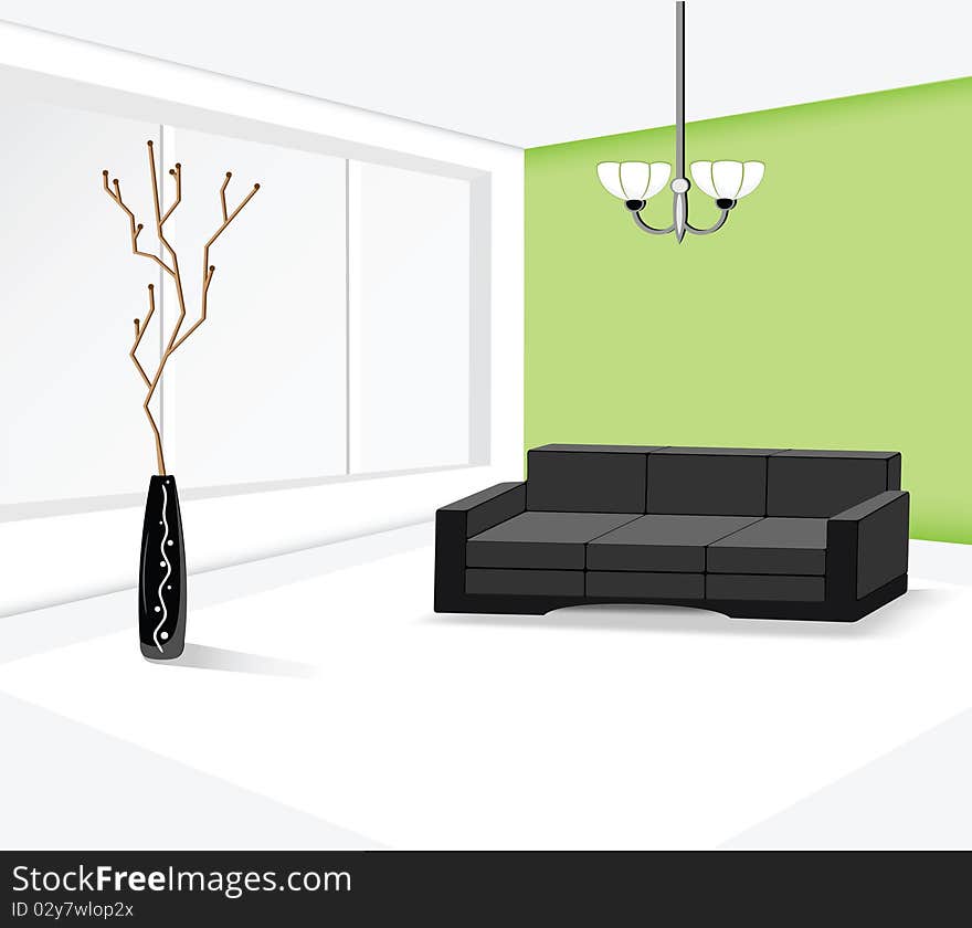 Illustration of the contemporary design of the guest room. Illustration of the contemporary design of the guest room