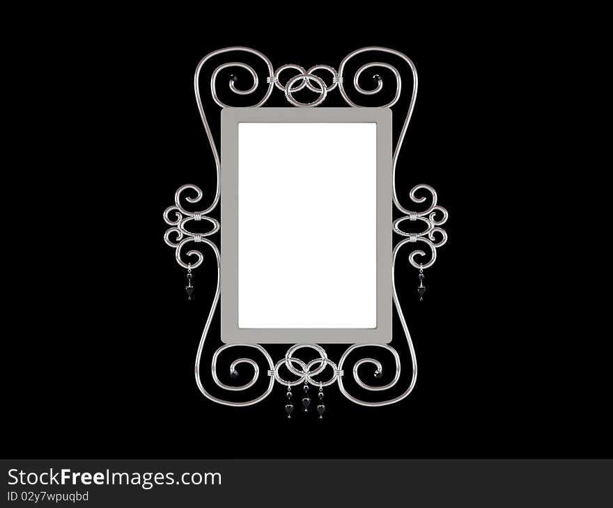 A Decorative Silver Picture Frame Isolated