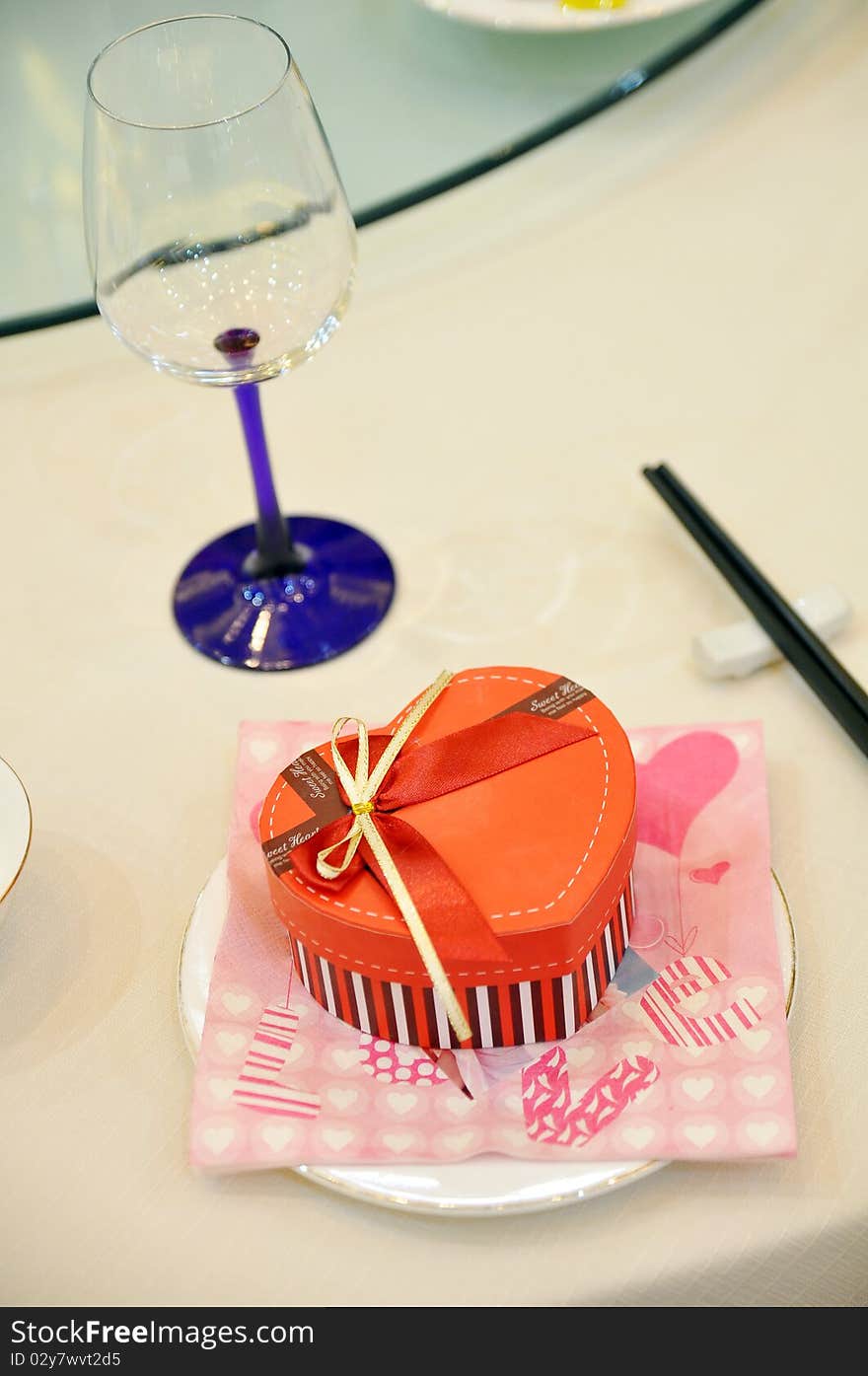 Candy box on the table，which taken in a wedding of china