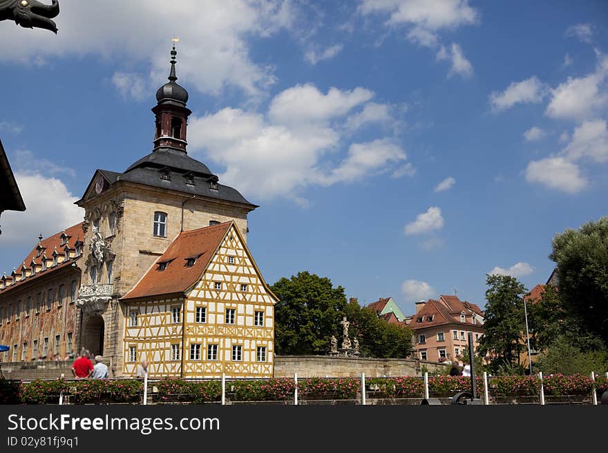 House on the bridge in Bamberg in Germany