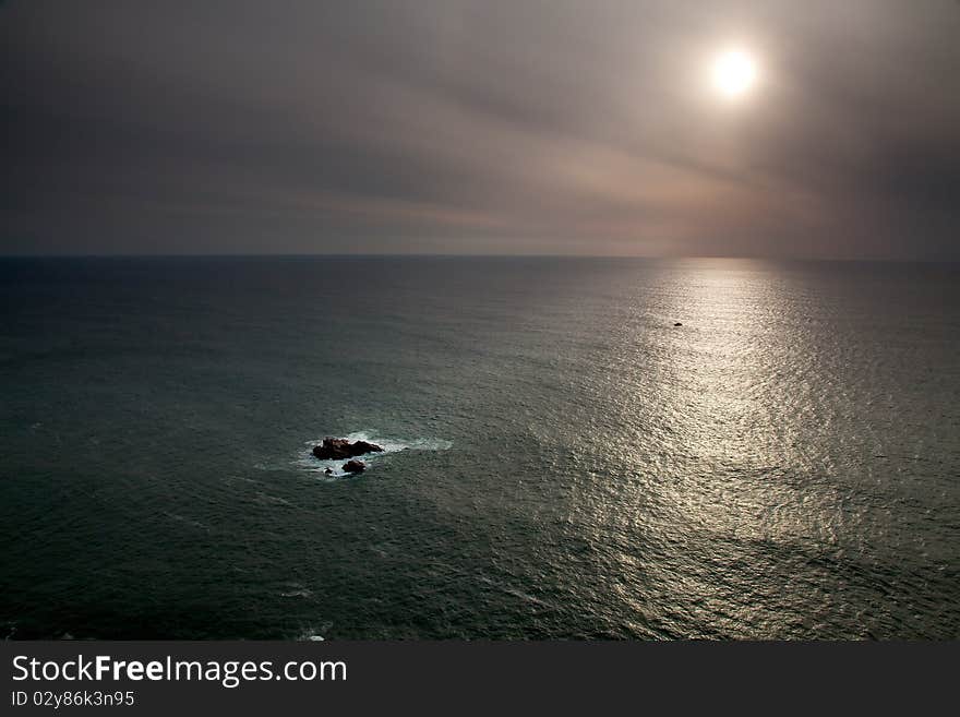 Fantastic sunset on a Portuguese beach. Fantastic sunset on a Portuguese beach