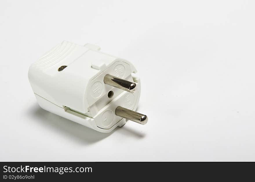 This image shows a power plug on a white background