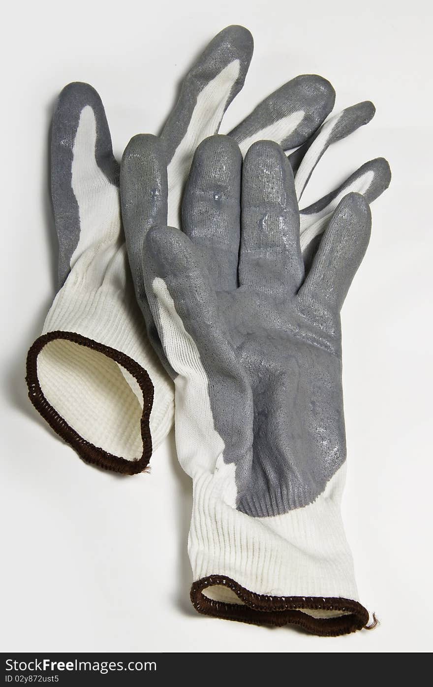 This picture shows work gloves on a white background