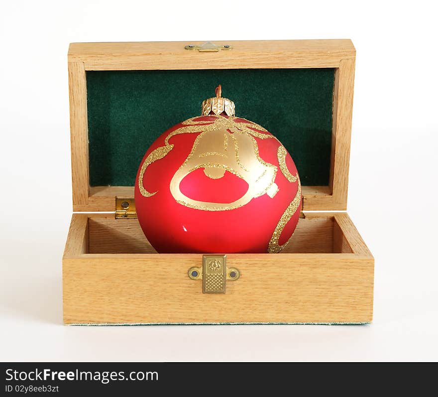 Christmas decoration in a wooden box