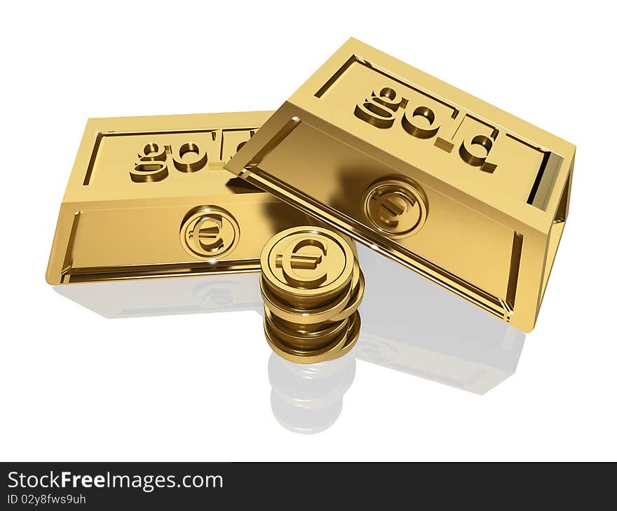 3d gold bars