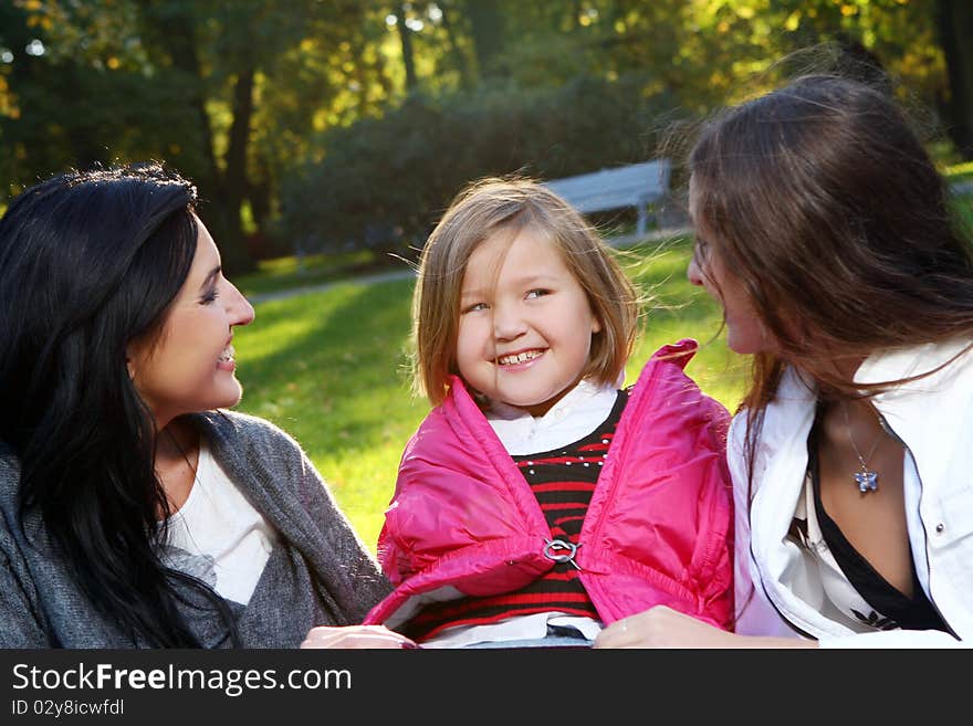 Family in autumn park