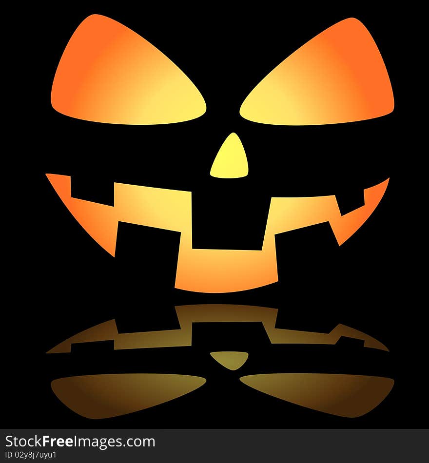 Big glowing eyes, nose and mouth for Halloween. Big glowing eyes, nose and mouth for Halloween