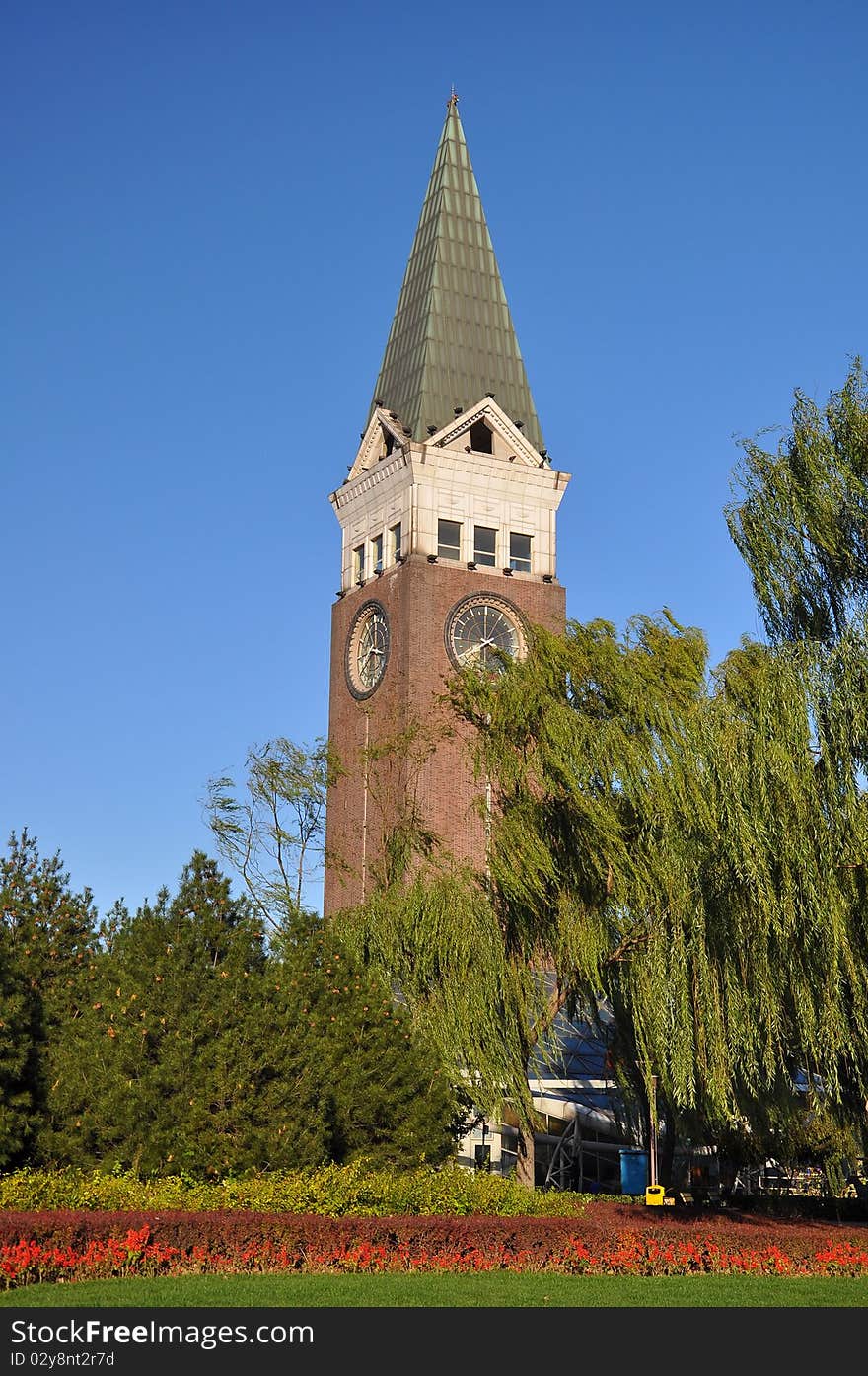 The Clock Tower in a park,Beijing,China.