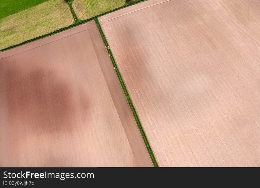 Farmland viewed from a hotair balloon. Farmland viewed from a hotair balloon.