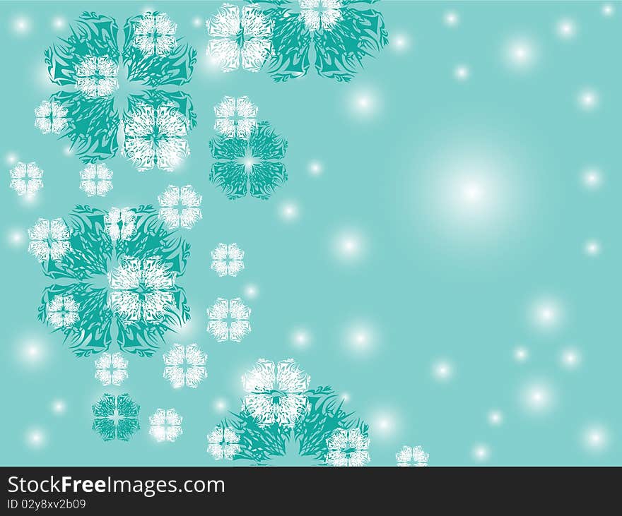 Christmas and new year background with snowflakes and space for text