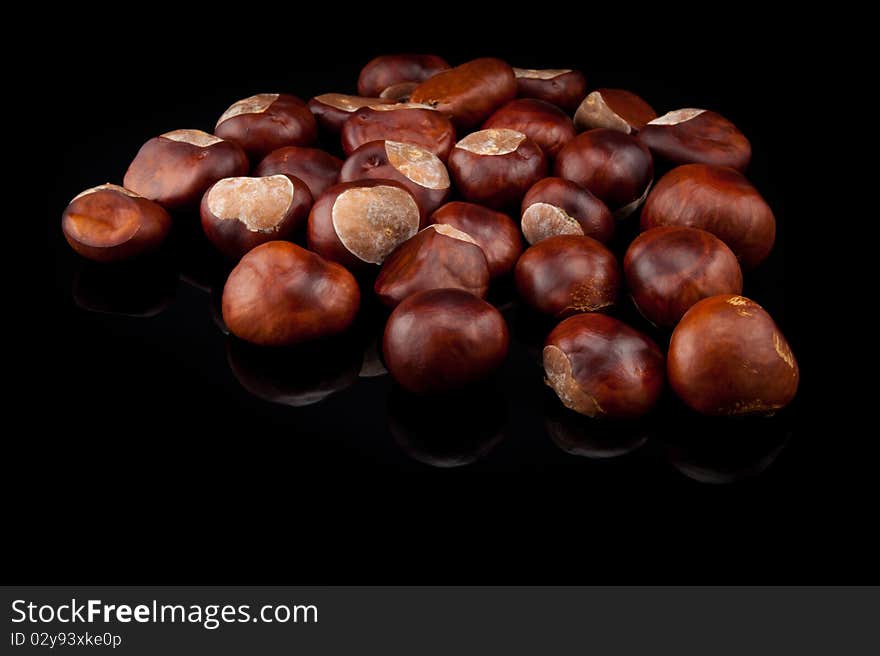 Chestnut on black bacground