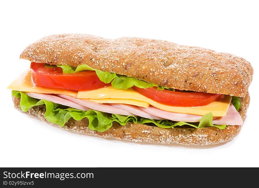 Sandwich With Ham And Vegetables