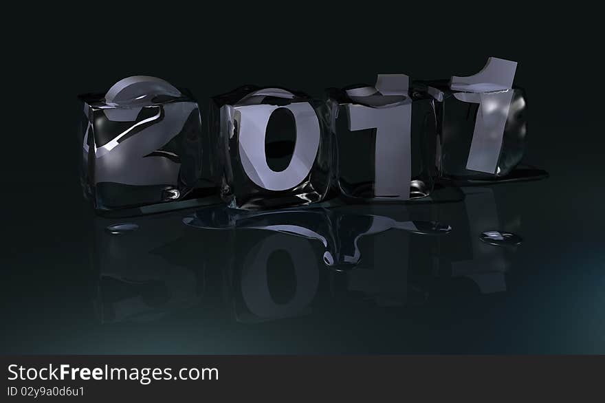 Illustration of cubes of ice with number inside the year 2011. Illustration of cubes of ice with number inside the year 2011