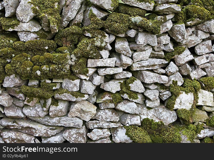 Dry Stone Wall With Moss