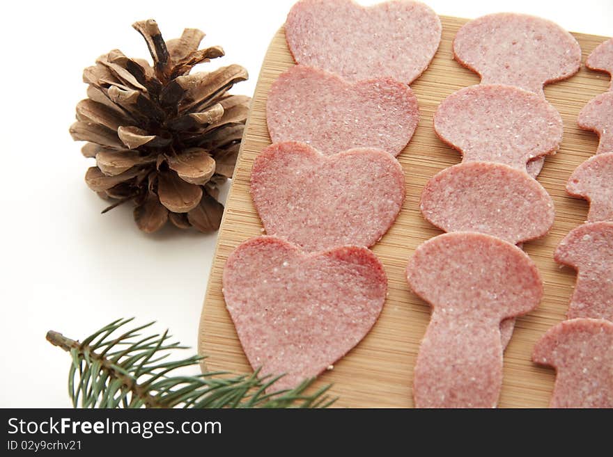 Sausage Plate With Pine Cone