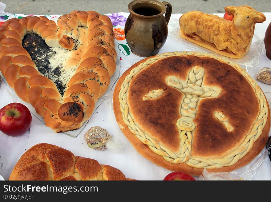 Varoius type of bread on a table. Varoius type of bread on a table