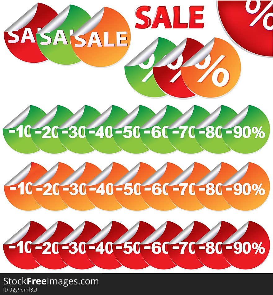 Bright Sale Stickers. Vector