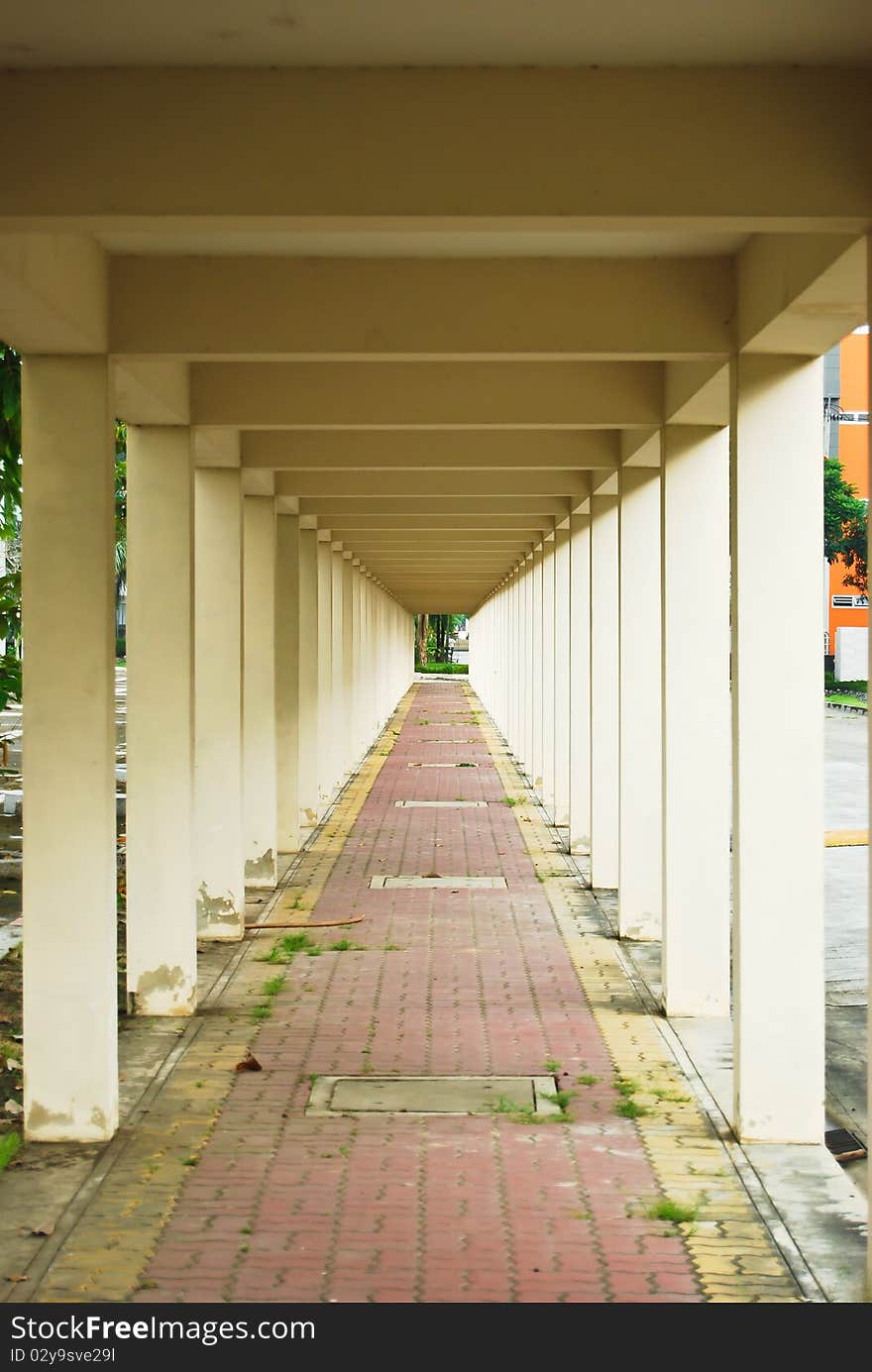 Old architecture interior and walkway path. Old architecture interior and walkway path