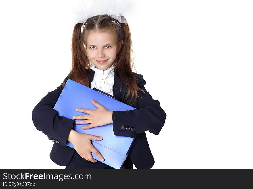 Schoolgirl with briefcase