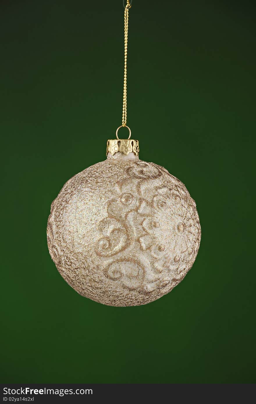 Christmas Tree Ornament on Green