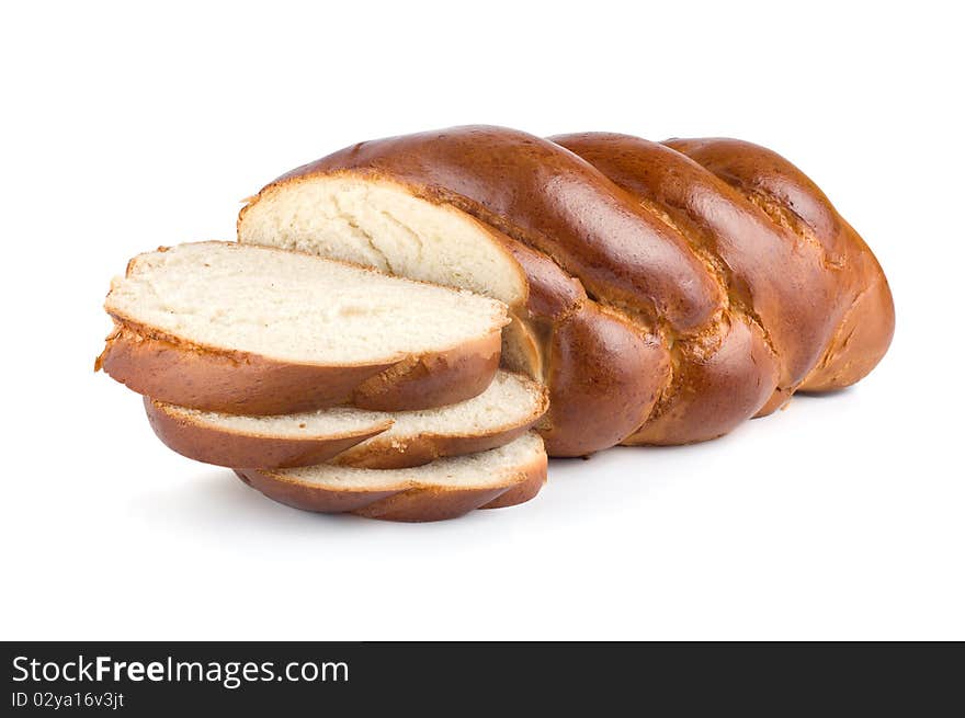 Chunks of sweet bread isolated