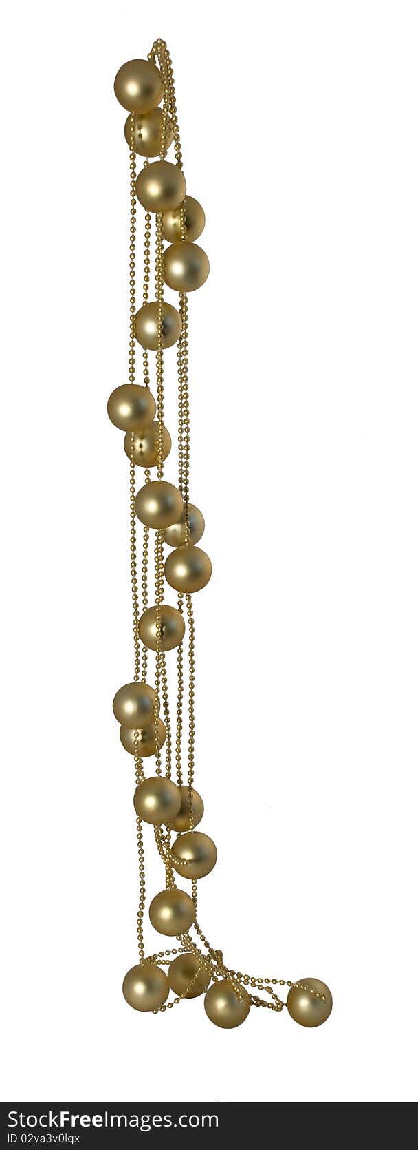 Golden christmas chain with balls