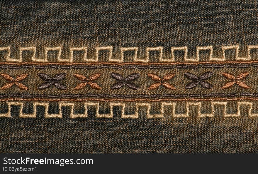 Dark denim texture with ornament