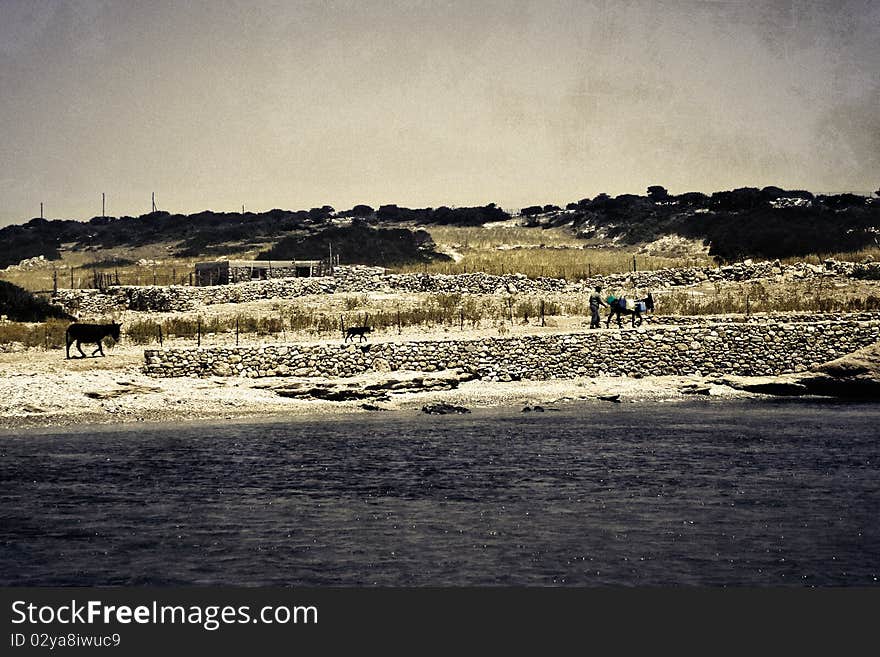 Vintage Greek Island Scenery