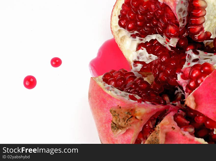 A pomegranate isolated on white