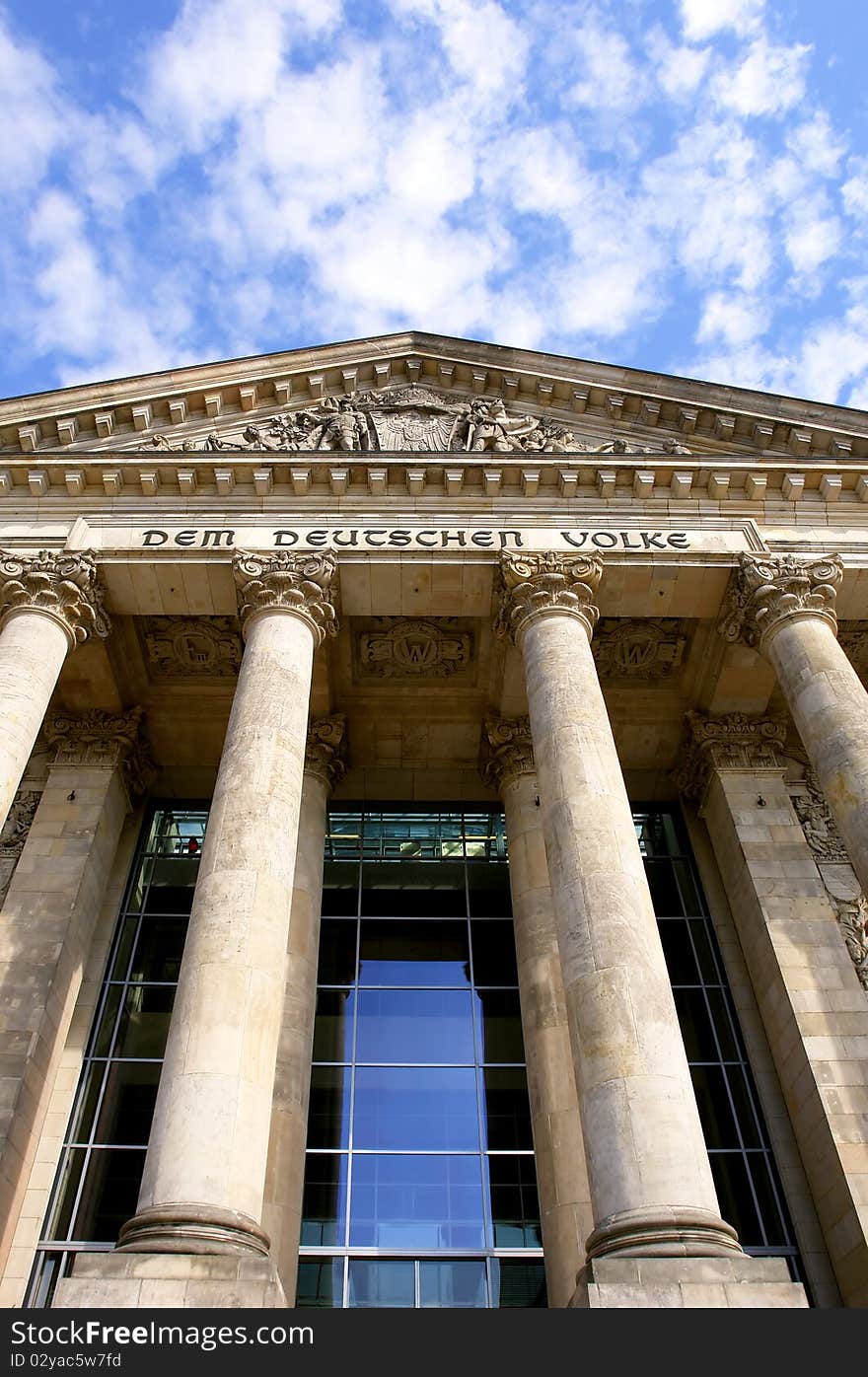 Detail of The Reichstag, the German Parliament, in Berlin, Germany