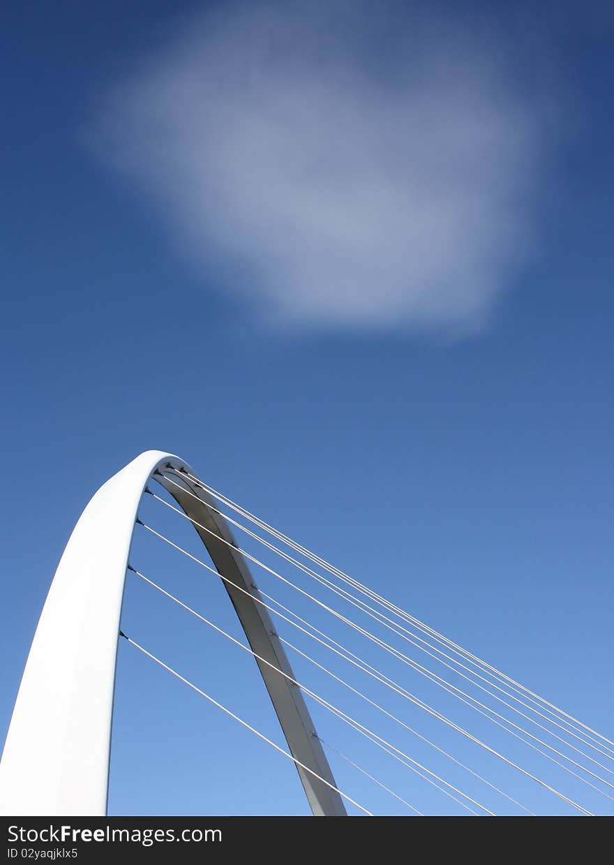 The Millenium from Gateshead to Newcastle upon Tyne in the North East of England with a beautiful Blue sky. The Millenium from Gateshead to Newcastle upon Tyne in the North East of England with a beautiful Blue sky