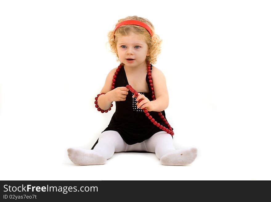 Cute child isolated on white