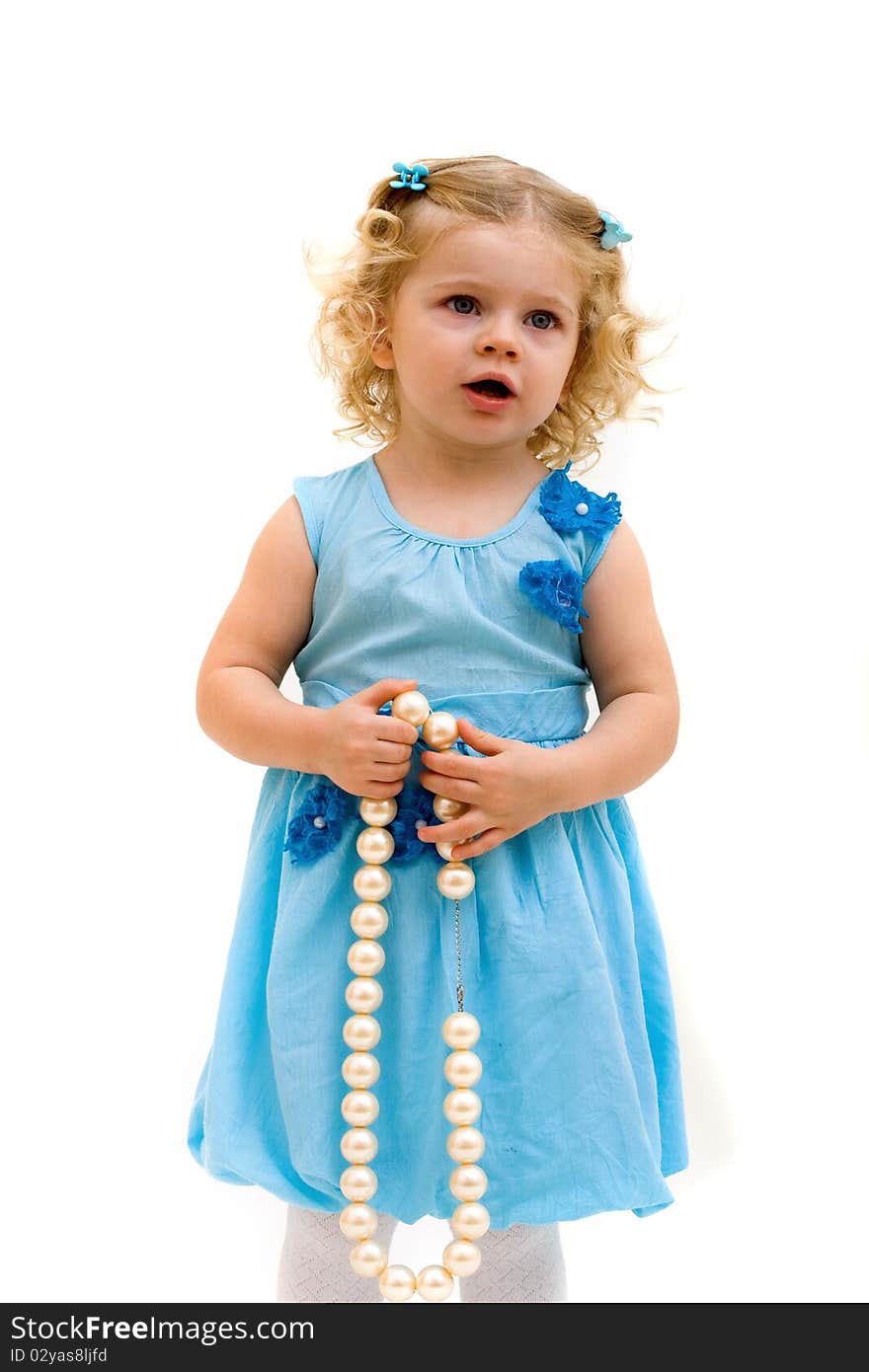 Cute little girl in blue. Cute little girl in blue