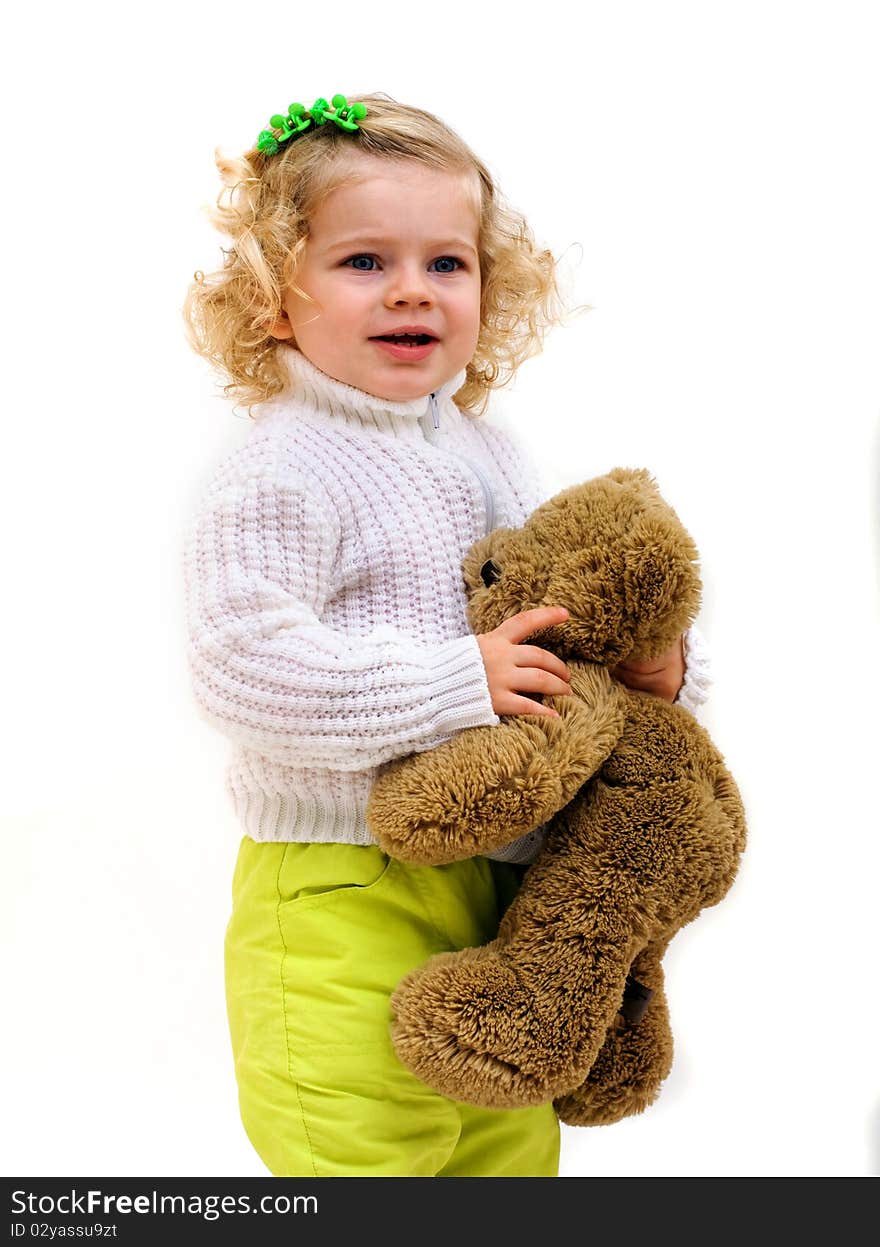 Cute llittle child with bear