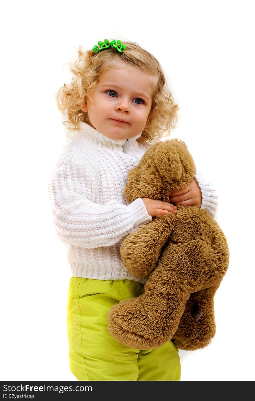 Cute little child with bear