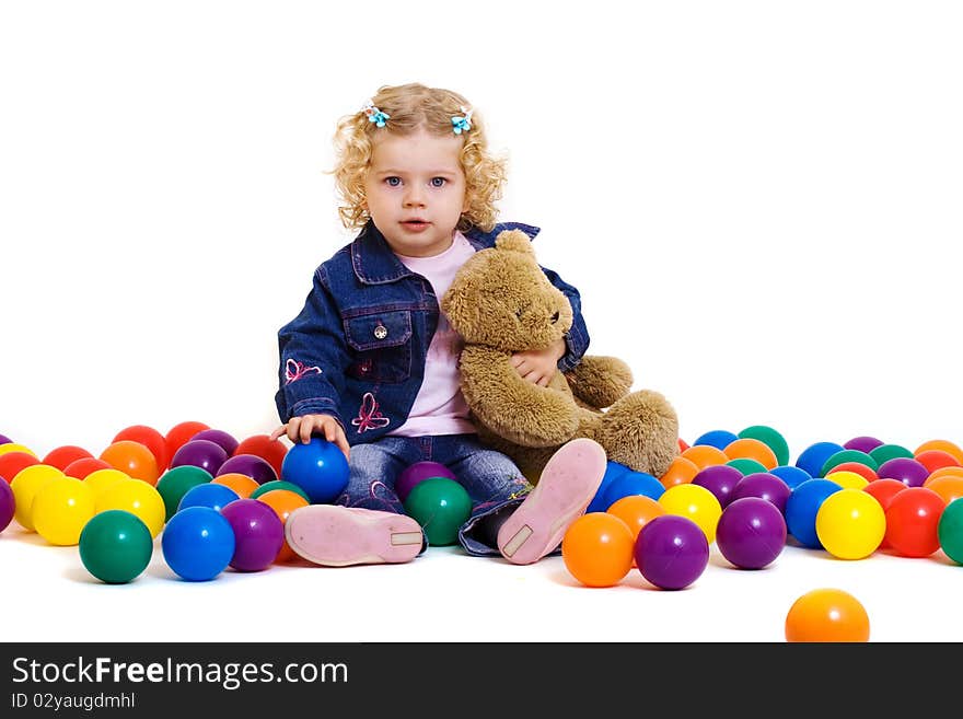 Portrait of cute little girl isolated on white. Portrait of cute little girl isolated on white