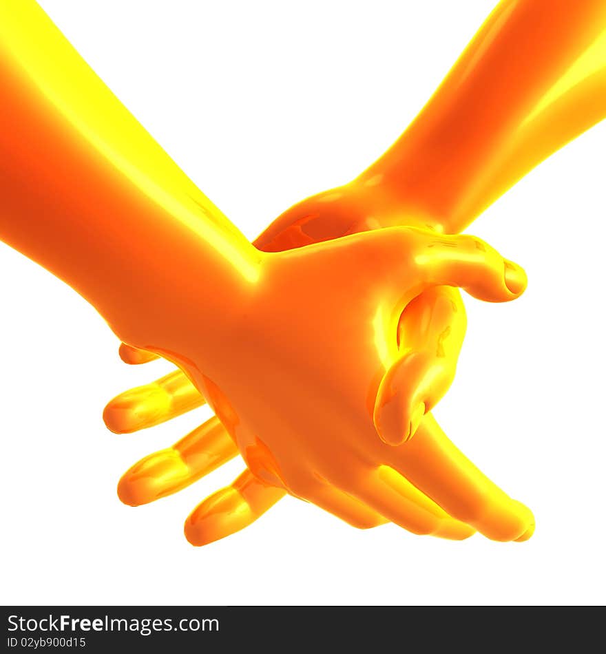 Holding hand 3d arms