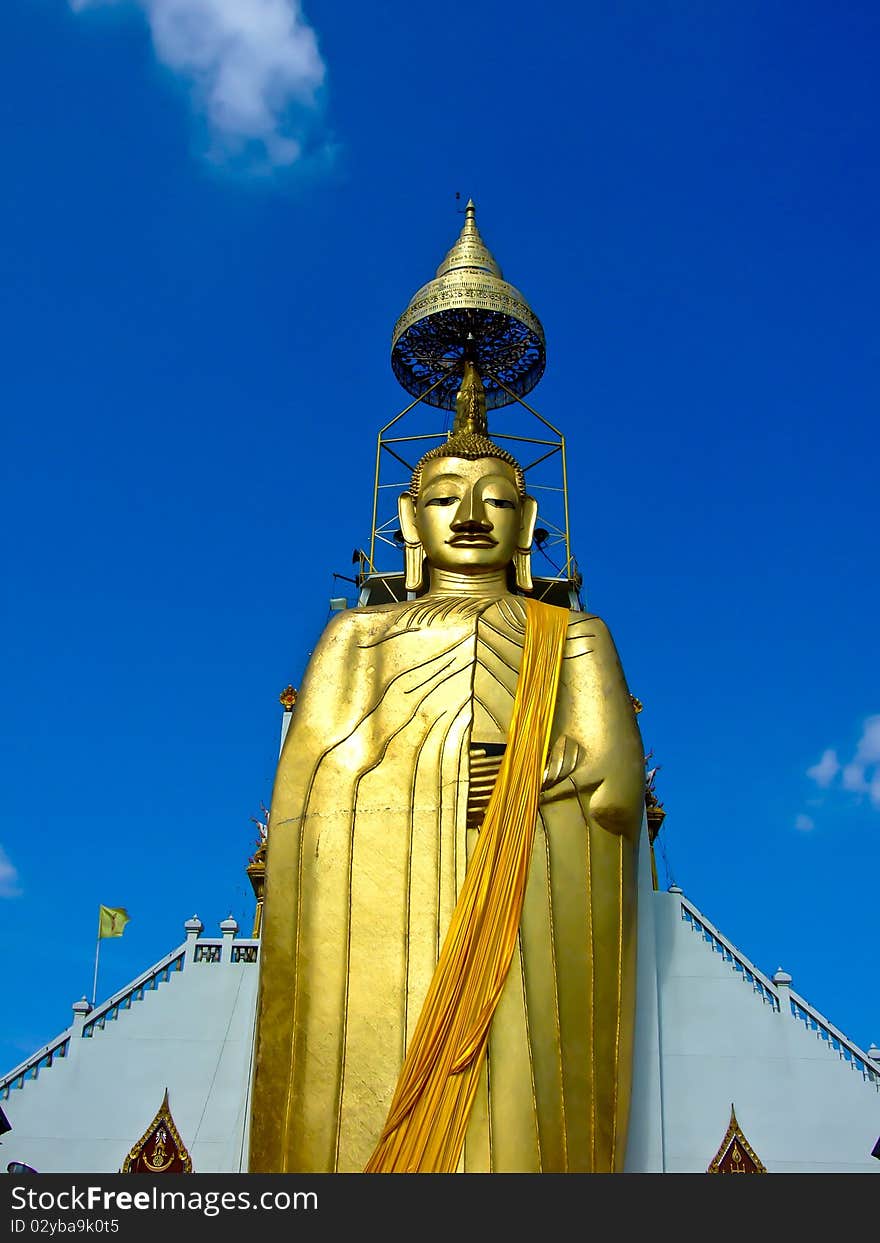 The buddha in temple bangkok thailand