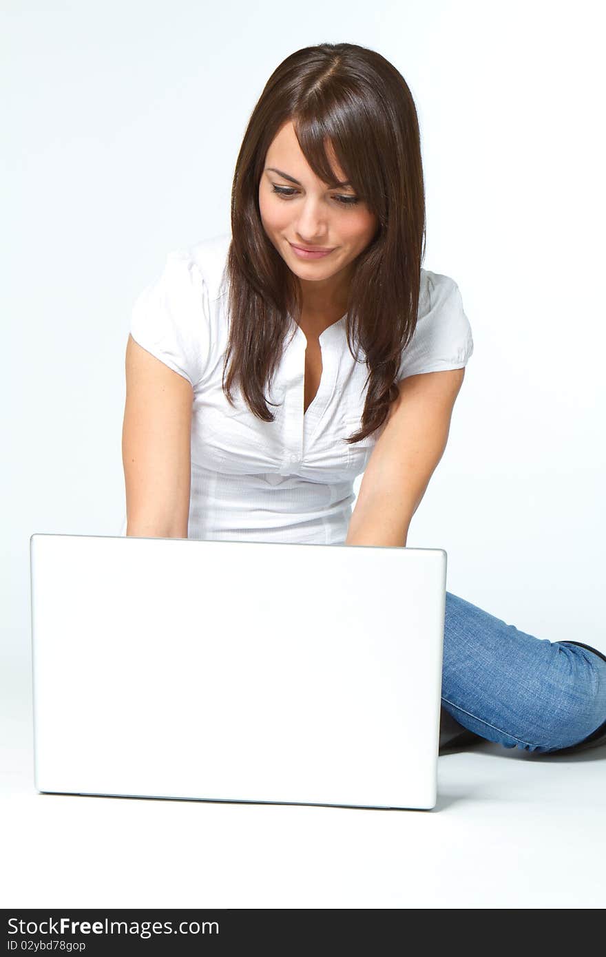 Young woman with laptop