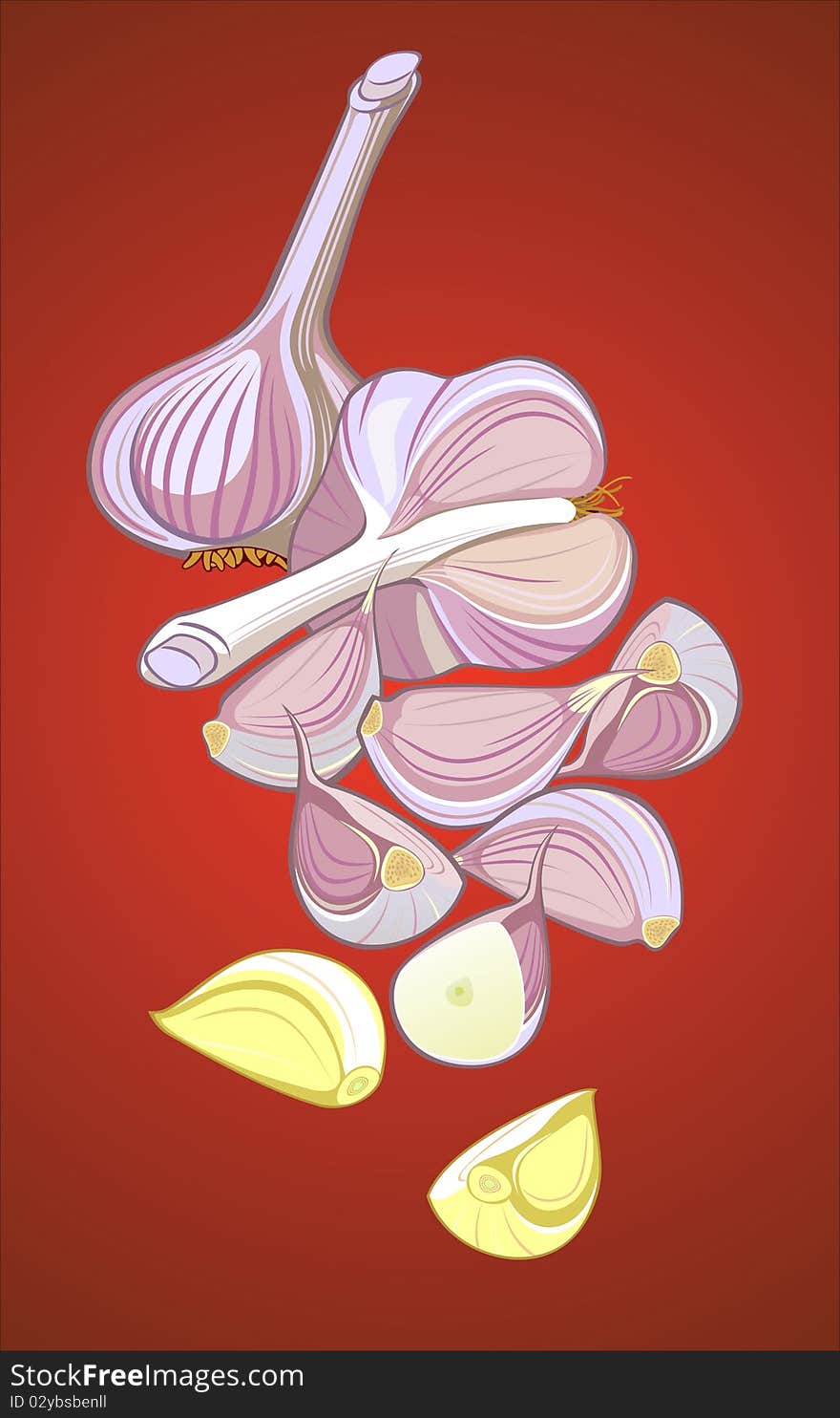 Clove of garlic and some peeled garlic