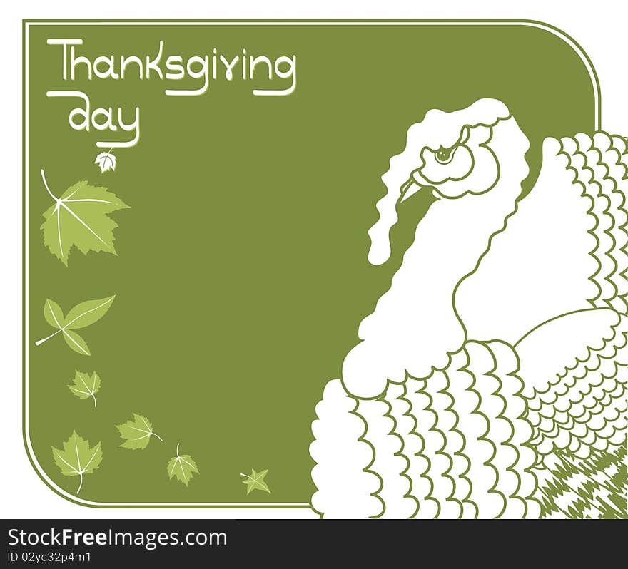 Turkey postcard.Vector thanksgiving graphic