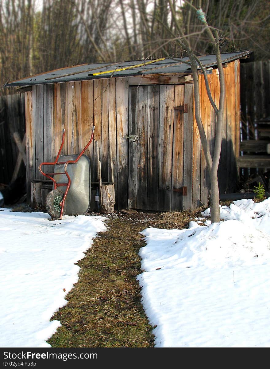 Work cabin waiting for the winter. Work cabin waiting for the winter