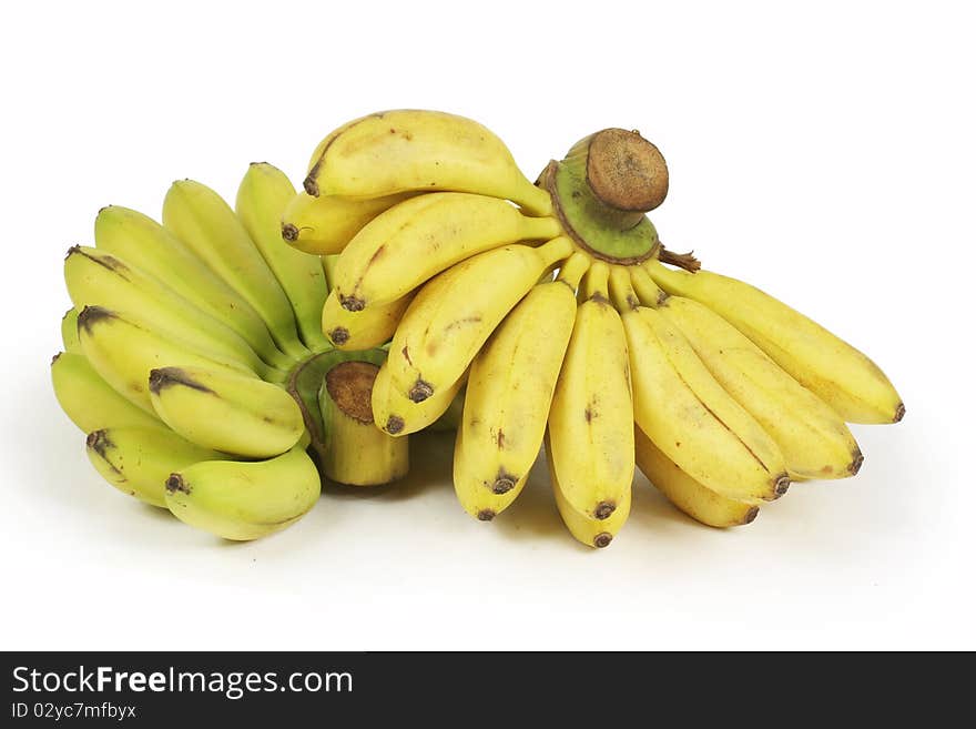 Bananas on a white background