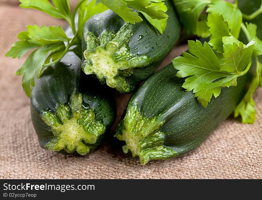 Green Zucchini With Parsley