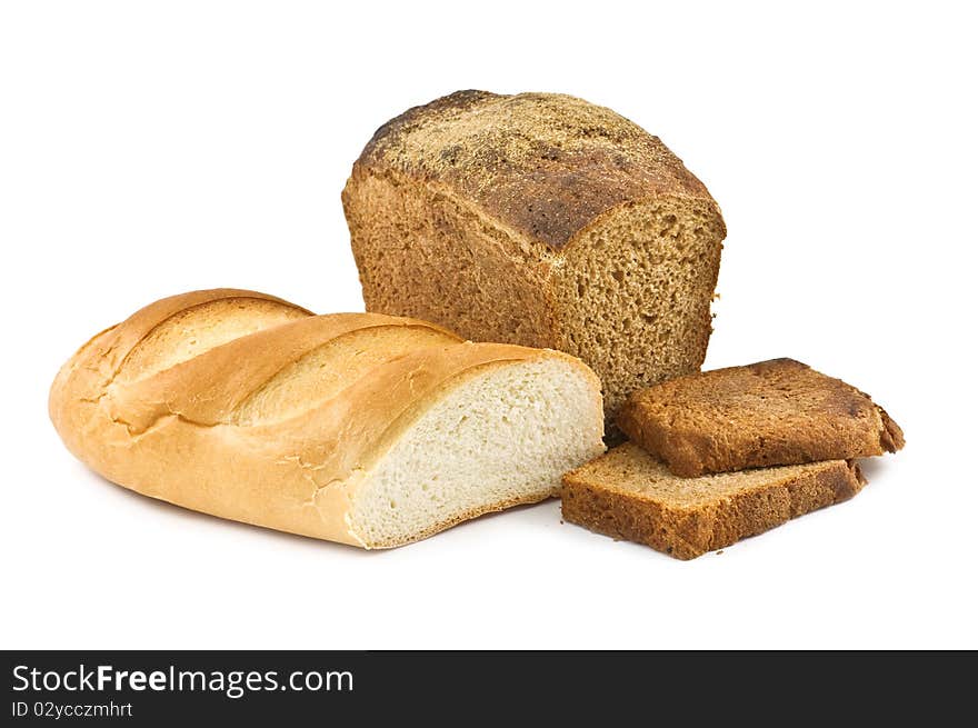 Bread isolated on white background