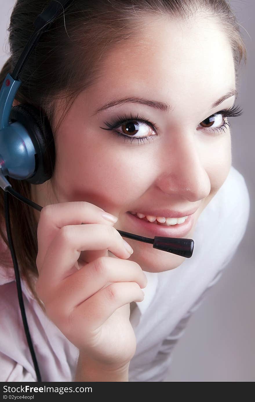 Portrait of a girl with a headset